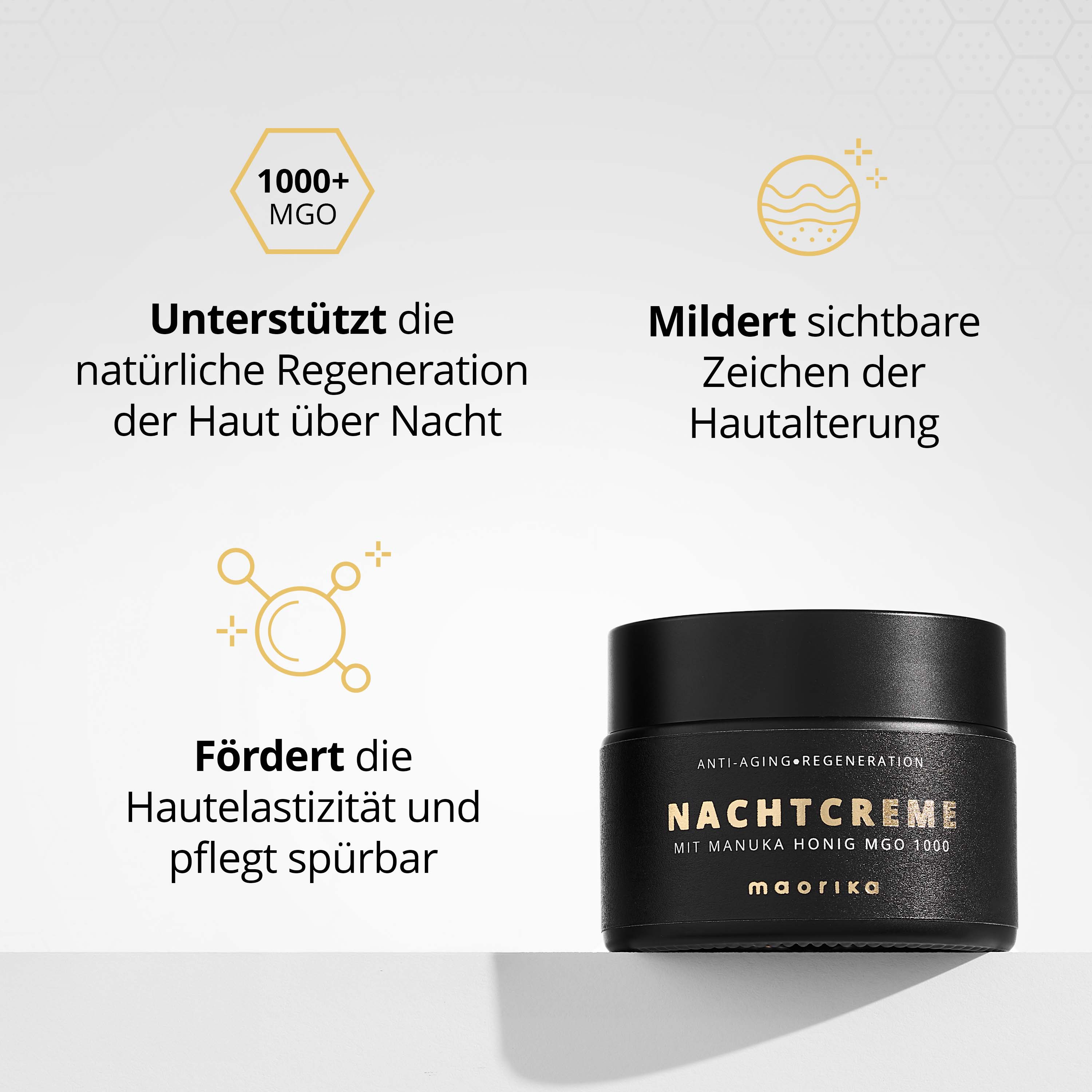 Anti-Falten Nachtcreme mit Manuka Honig MGO 1000